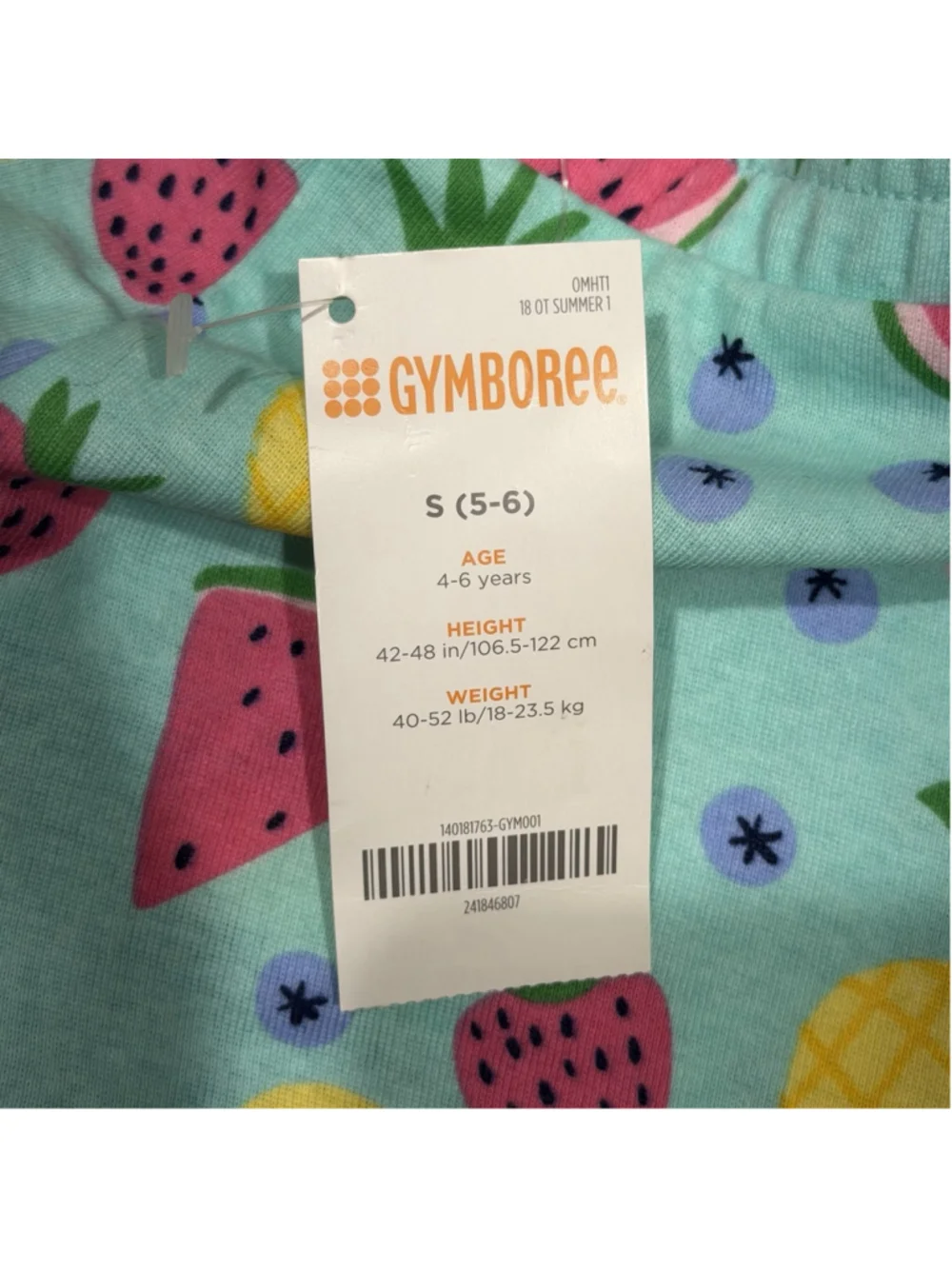 Gymboree Girls Fruit Print Shorts Aqua Tropical Summer‎ S 5-6 Watermelon NWT